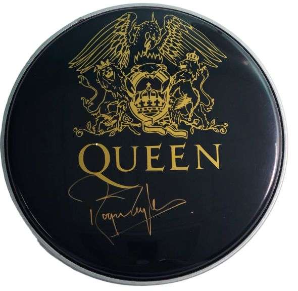 Queen Roger Taylor Signed Custom Framed Drum Head Display