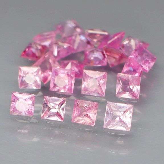 Vivid! 3.10ct radiant princess cut Bubble gum pink Sapphire set