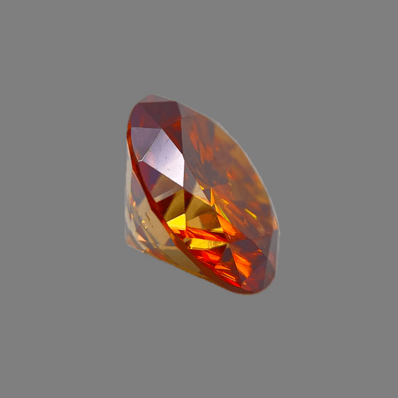 Huge 10 Ct  VVs1 Amber Orange Fire Moissanite Solitaire