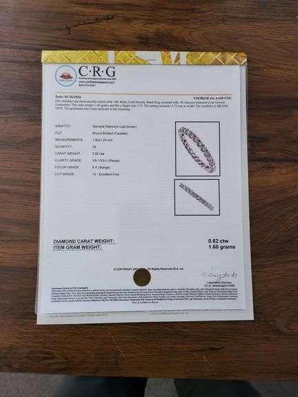 .82 CTTW Lab Diamond Eternity Band
