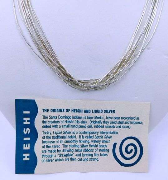 Carolyn Pollack Long Sterling Liquid Silver Heishi Necklace