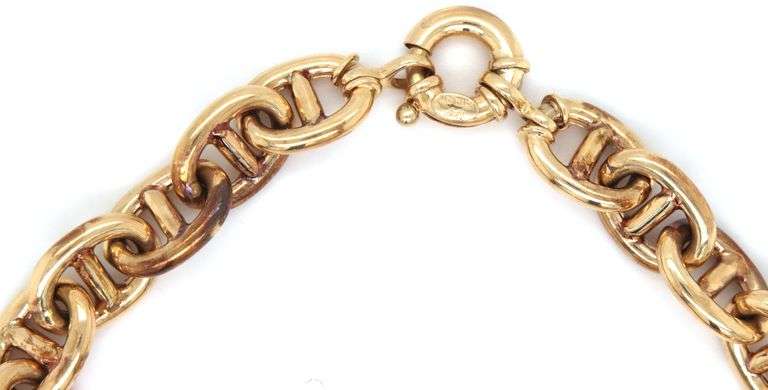 Italian 14kt Yellow gold Mariner link chain bracelet