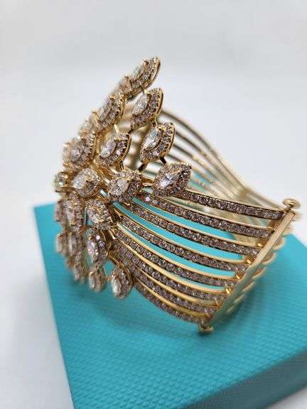 Investment! Fancy 14k Gold Diamond Marquise Bracelet