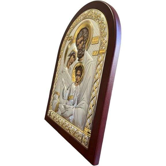 Handmade Sterling Silver–Plated Byzantine Holy Family