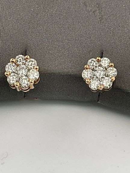 CERTIFIED 14K ROSE GOLD DIAMOND STUDS