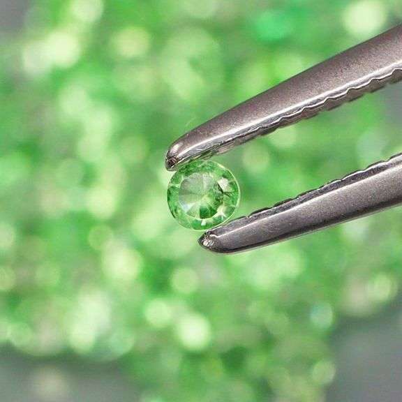 Rare collectors 3.24ct untreated spring green Tsavorite set!