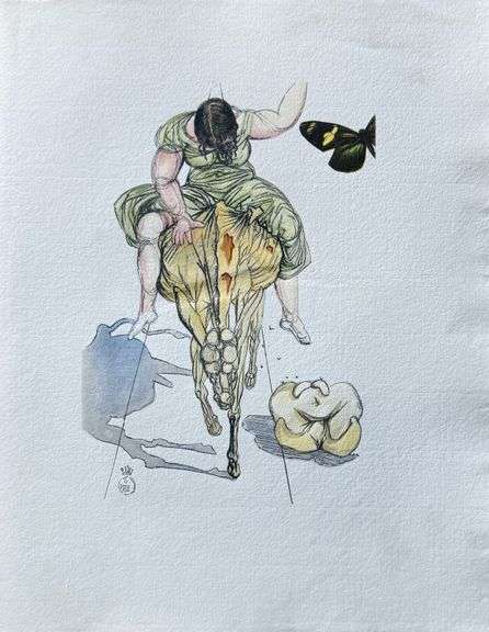 Highly Collectible and Rare Salvador Dali Wood Engraving from Le Tricorne