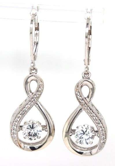 925 Sterling silver cubic zirconia dangle earrings