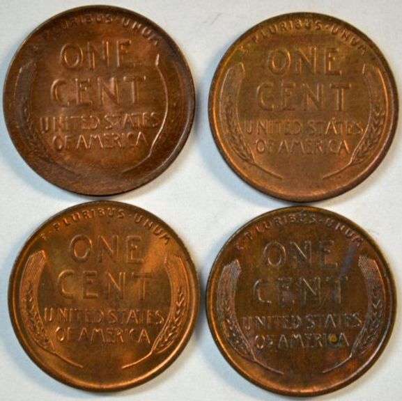 4 Diff. Choice R&B Uncirculated 'P' Mint Lincoln Cents