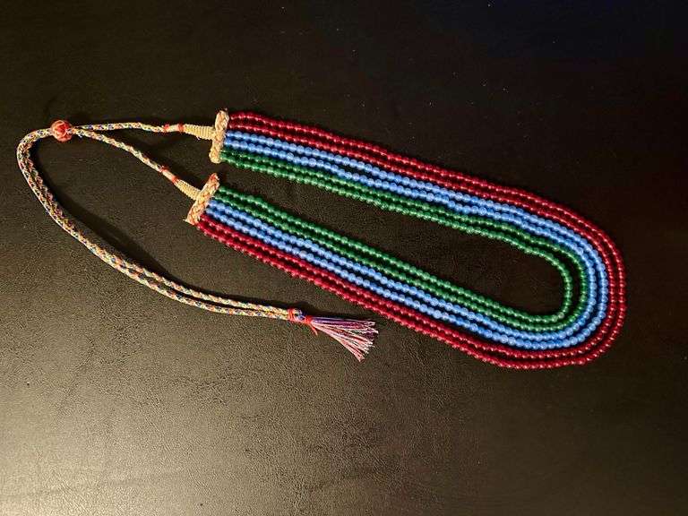 Stunning  410 Cttw Mined From The Earth 6 Strand Natural Ruby Emerald Blue Sapphire Necklace