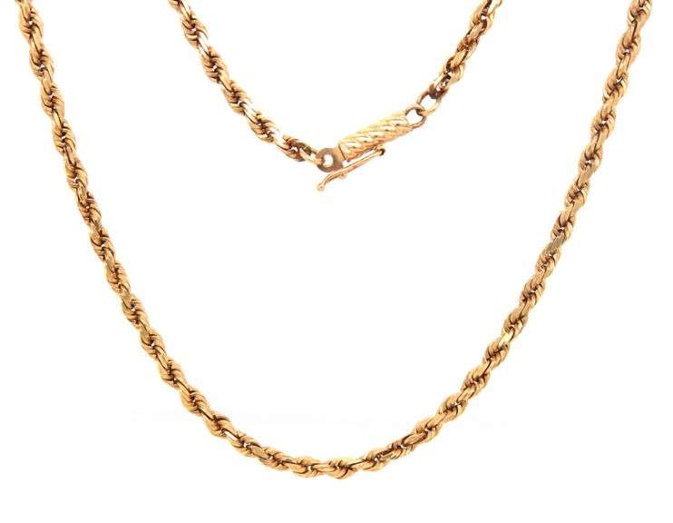 Sturdy 14K YG 20" Diamond Cut Rope Necklace