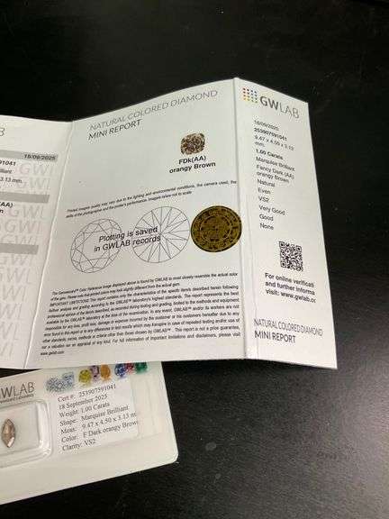 CERTIFIED NATURAL ORANGE BROWN DIAMOND