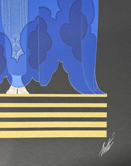 Erte "Evening Night" Signed Limited Edition Serigraph with Foil Stamping