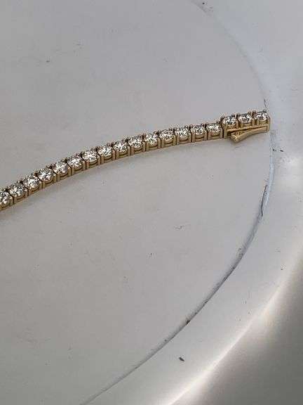 CERTIFIED BRAND NEW 14K YELLOW GOLD TENNIS BRACELET. 11.00 CARATS OF DIAMONDS.