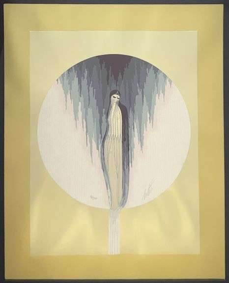 Erte "La Tristesse" Signed Limited Edition Serigraph from "Four Emotions" Suite Framed