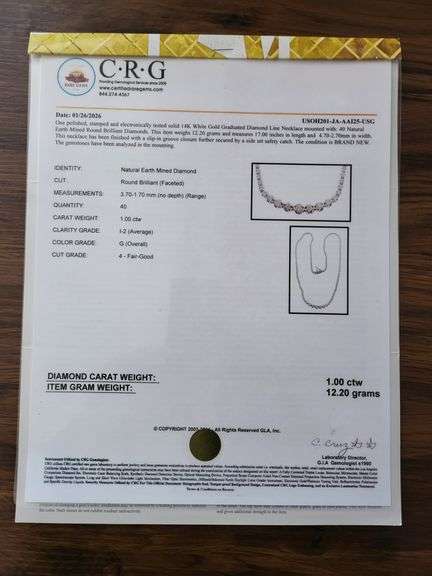 Stunning 14K White Gold Graduated Diamond Necklace- 1 CTTW