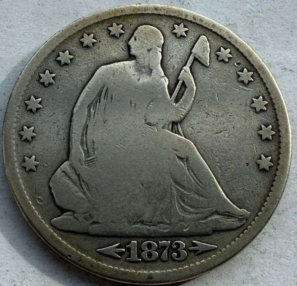 1873 CC Arrows Seated Half Dollar