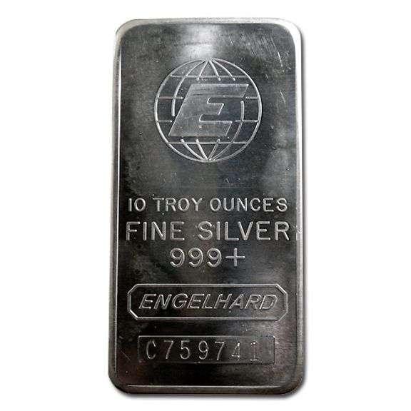 10 Troy Oz .999 Engelhard Silver Bar Globe