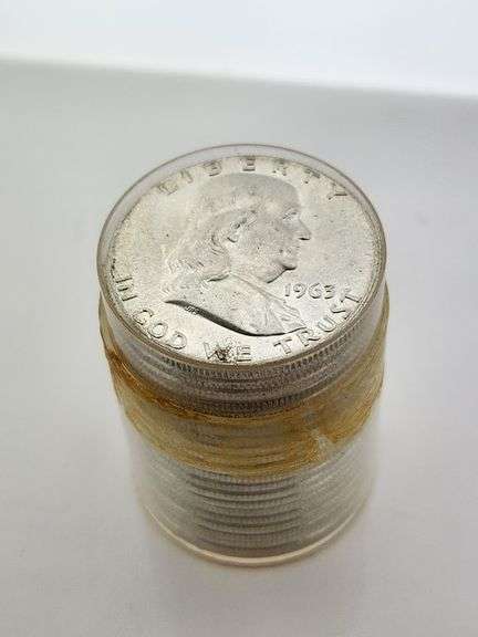 1963 P&D Roll Of Franklin Half Dollars