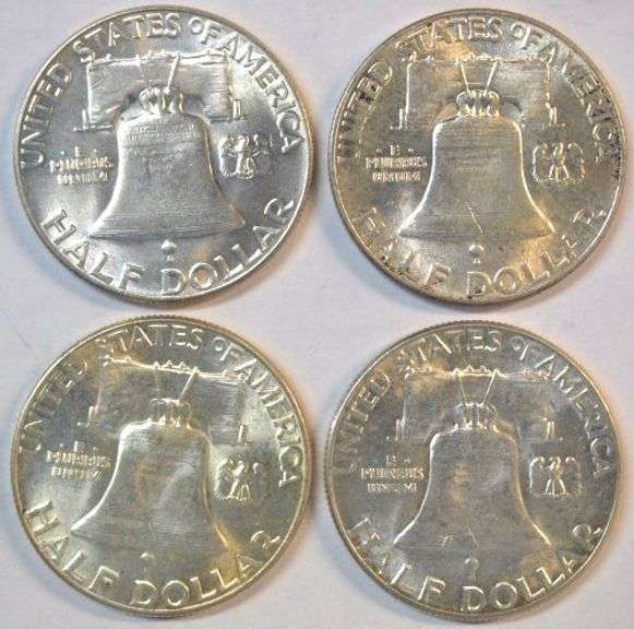 Choice to Gem BU 1948 to 1951 'P' Franklin Half Dollars. Some FBL's