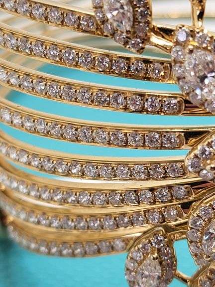 Investment! Fancy 14k Gold Diamond Marquise Bracelet