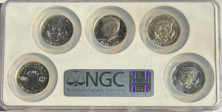 5 Piece Silver Half Dollar Set NGC Brilliant Proof