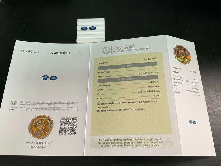 CERTIFIED PAIR OF NATURAL SAPPHIRES