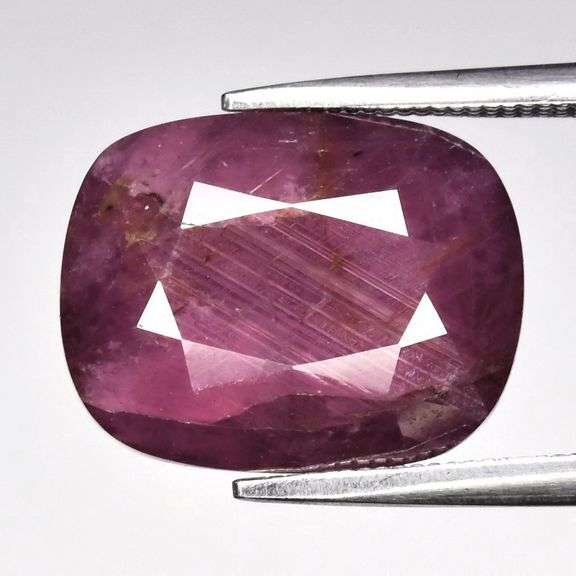Wow! 8.93ct UNTREATED red violet Ruby from Guinea with proustite!