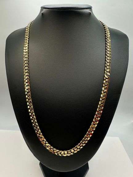 Sharp 14 Kt. 34.9 Gram Gold Plated Cuban Link Chain Necklace