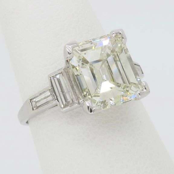 3.95CTW GIA Certified Art Deco Diamond Ring