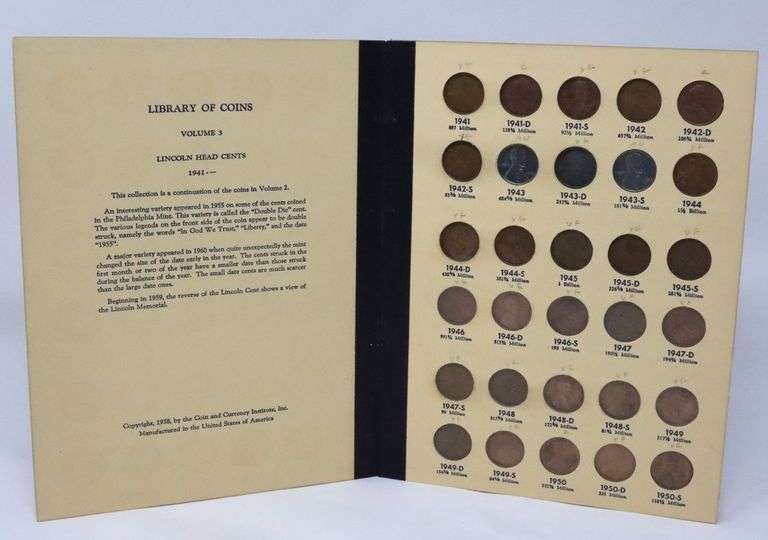 Near Complete Mainly Uncirculated Lincoln Cents 1941- 1960