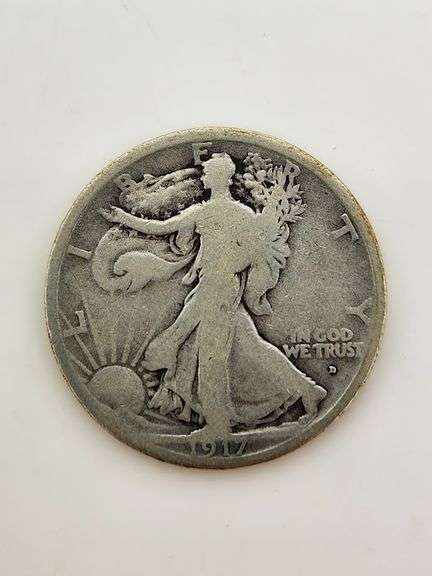 1917-D Obverse Mint Mark Walking Liberty Half Dollar
