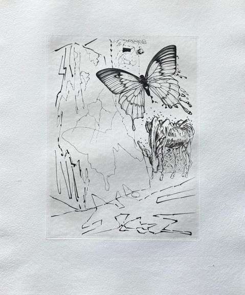 Highly Collectible and Rare Salvador Dali Wood Engraving from Le Tricorne