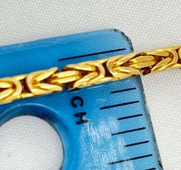 Italian 14KT Yellow Gold Solid 3MM Byzantine Chain Necklace