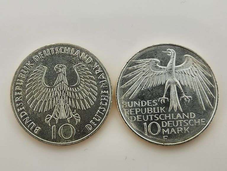 1972 & 1972-F 10 Mark German Federal Republic, Silver