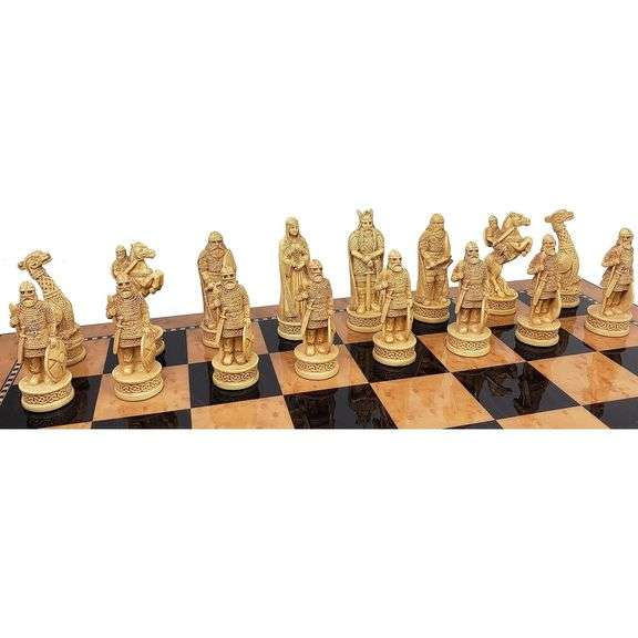 Antique-Style Norse Viking Chess Set