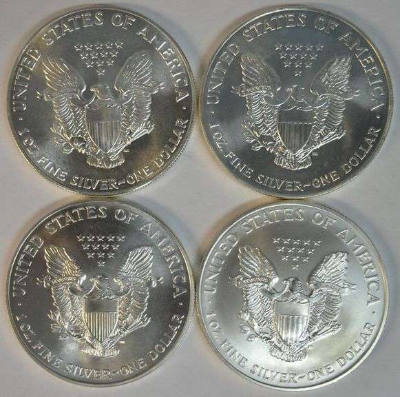 4 Diff. Gem BU KEY DATES $1 Silver Eagles 1986 to 1996