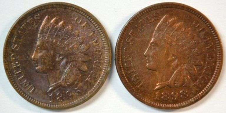 Choice Red & Brown Uncirculated 1895 & 1898 Indian Head Cents