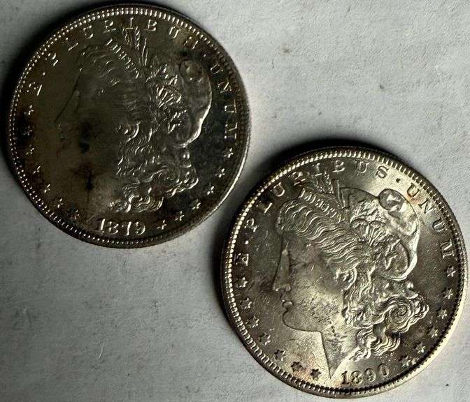 1879 S &1890 S Frosty White BU Morgans