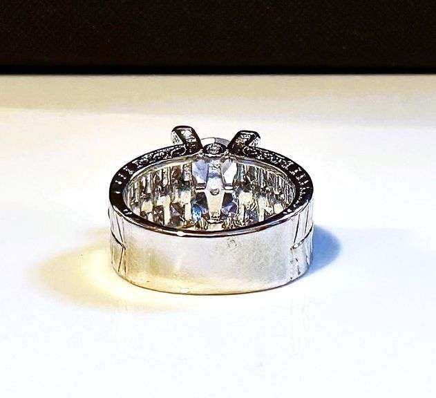 Sparkling White Gold Plate 4.5 Ct CZ Ring
