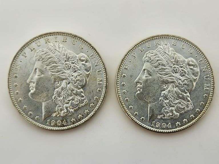(2) 1904-O Morgan Silver Dollars