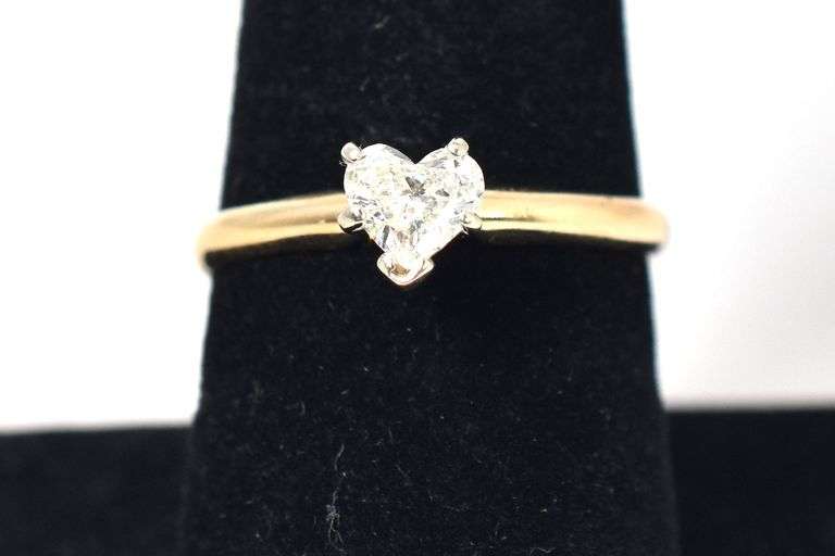 Brilliant 14K Yellow Gold Approx. 0.57CTW  Diamond Heart Ring