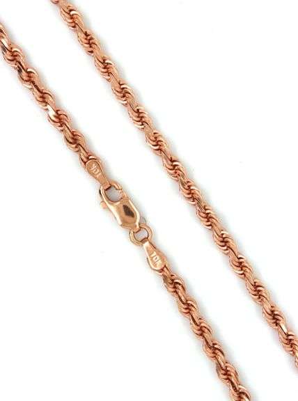 Unusual 10K Rose Gold Rope Necklace