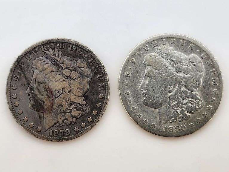 1879-S & 1880-S Morgan Silver Dollars, Cull