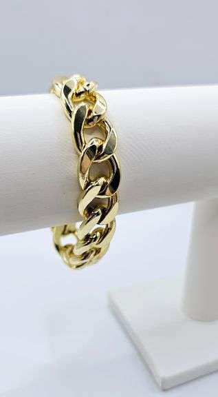 63.5 Gram 14 Kt. Gold Plate Curb Link Bracelet