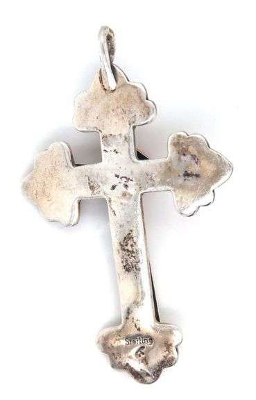 Vintage 925 sterling silver cross pendant