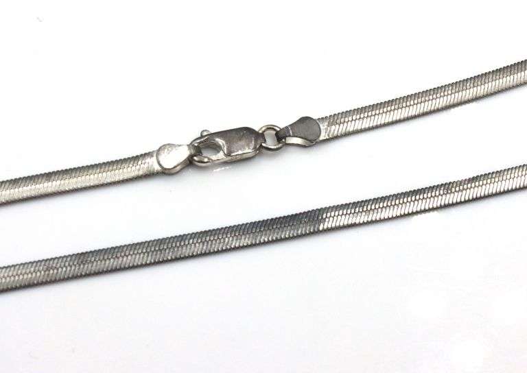 Vintage 925 sterling silver mesh chain necklace