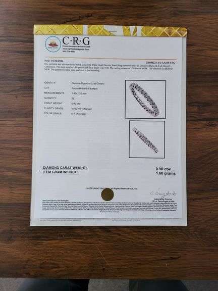 .90 CTTW Lab Diamond Eternity Band