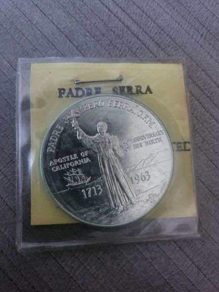 Very rare and collectable 1963 Padre Serra silver coin