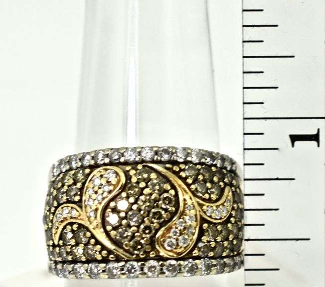 Fascinating Wide 14K White Gold Diamond Band